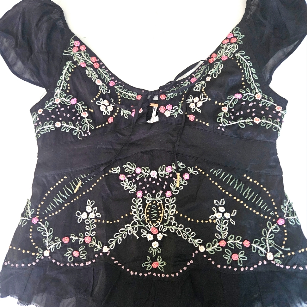 Brand New Free People Corset Short Sleeved Top